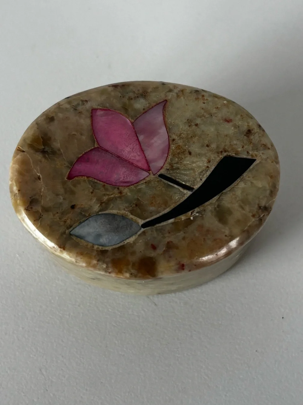 Vintage Carved Soapstone Trinket Box